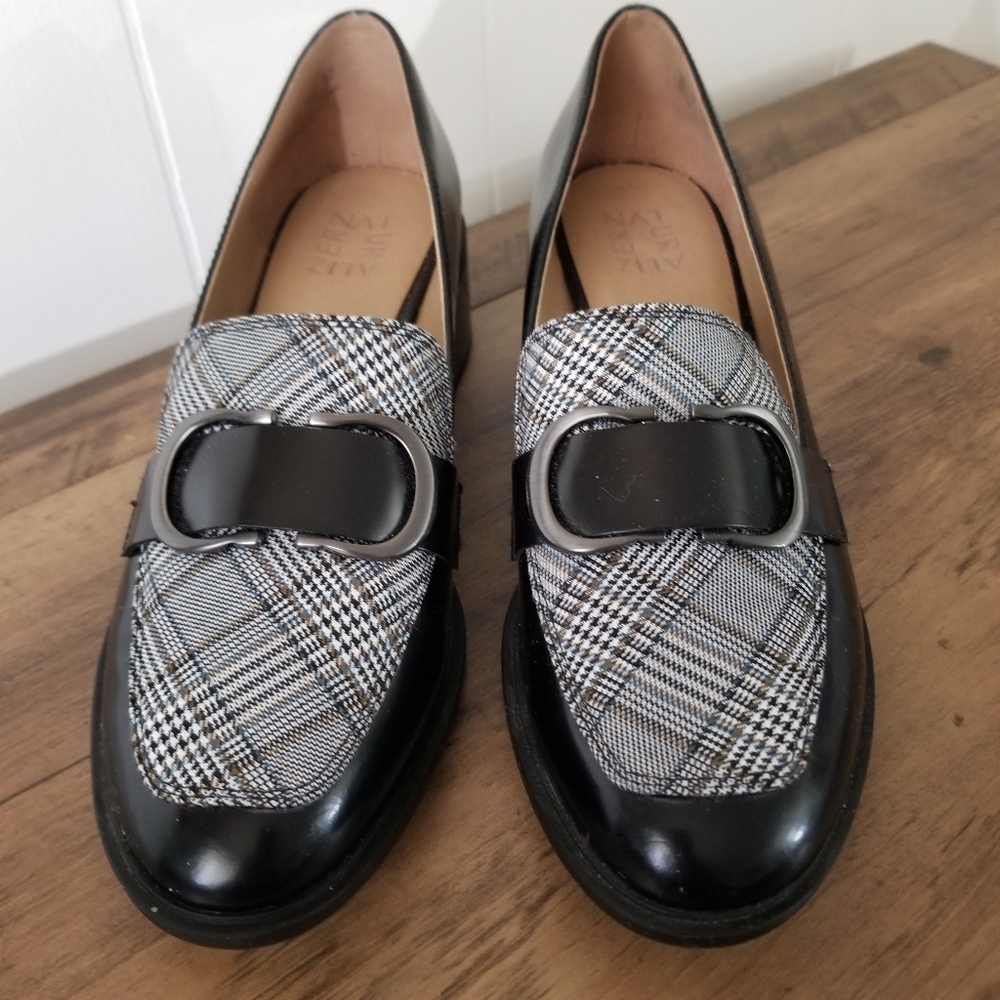 Black and Gray Women's Loafers - Picture 2 of 4